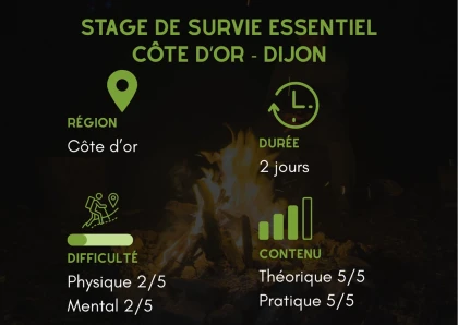 Stage de survie essentiel 2 jours Côte d'or - Dijon - app.name