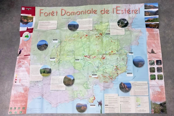 National Forestry Organization map - Esterel State Forest - Bonjour Fun