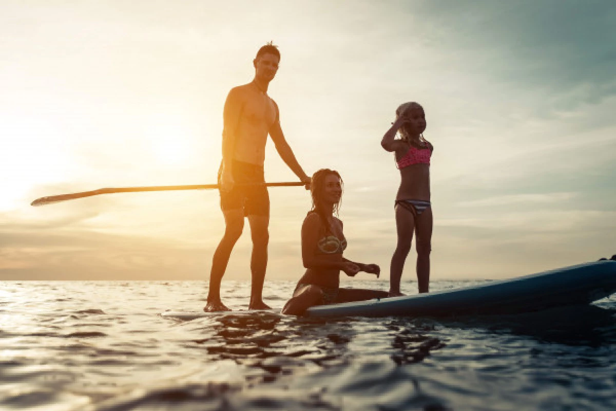 PRIVATE Catamaran trip + Stand Up Paddle - SUNSET - Bonjour Fun